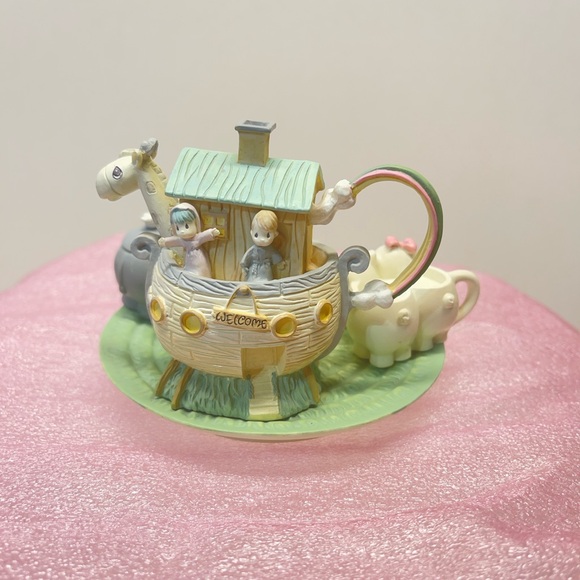 1996 Precious Moments Vintage Noah's Ark Mini Tea Set Collectible Bible Animals - Picture 2 of 10